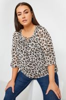 yours blusa blanca leopardo con lazada mujer curvy y tallas grandes yours