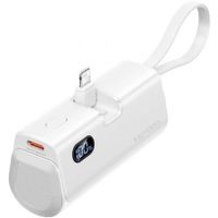 power bank vention fhrw0 4800mah 225w ultraportatil blanco con usb tipo-c y lightning