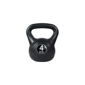 Ozio Fitness Kettlebell Pesa Rusa Explosive 4 Kg con Revestimiento de Vinilo - PVC Recubierta | Asa Superior Suave | Parte Inferior Plana