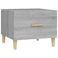 mesa de centro 50x50x40 cm madera trabajada y madera maciza de eucalipto - gris