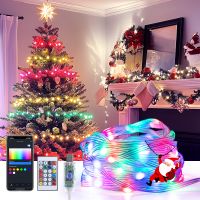 aigostar luces de navidad inteligente guirnalda luces rgb 5 m 50 led cadena de luces para navidad halloween sincronizacion con musica alimentacion por usb control de app y control remoto