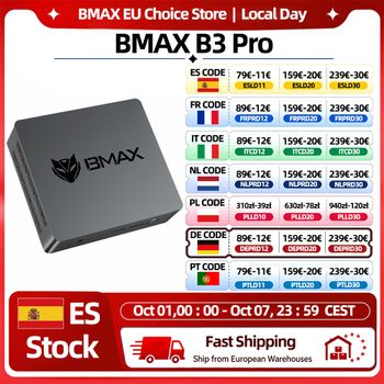 Mini PC Bmax B3 Pro con Windows 11, 8 GB de RAM, SSD de 256 GB, HDMI, USB, WiFi de doble banda, Bluetooth, DC, 1000 Mbps, Ethernet, Mini PC