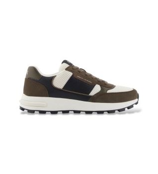 A|X Armani Exchange para hombre. XM002197AF17447MZ441 Zapatillas Vintage-Inspired Running beige (41), Plano, Cordones, Casual