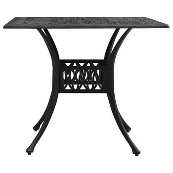 Mesa De Jardín | Mesa De Exterior Aluminio Fundido Negro 90x90x73 Cm