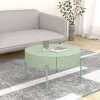 mesa de centtro rill redonda con cajon metal 36xo60cm verde menta encasa