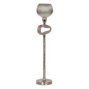 Portavela Bola Vidrio Pie Aluminio