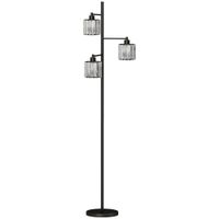 homcom lampara de pie 40w 3 bombillas led e27 mando magnetico regulable 3 temperaturas de color negro