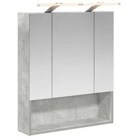 armario con espejo de bano  mueble de bano gris concreto 60 x 145 x 70 cm