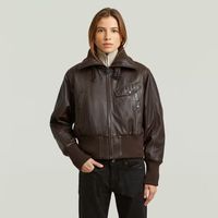 g-star raw chaquetas d29915-d555 high collar jkt-d311 coffee beam para mujer