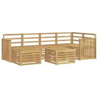 conjunto de sofas de exterior 7 uds blanco poliester vidaxl