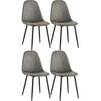 conjunto de 4 sillas de comedor napier simil cuero gris oscuro 51x44x88 cm clp