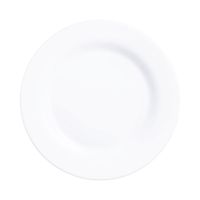 set 6 platos llanos vidrio blanco 24 cm