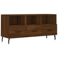 mueble de tv madera de ingenieria marron roble 102x36x50 cm vidaxl