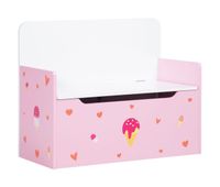 zonekiz 2 en 1 baul de juguetes para ninos de 18 meses banco de almacenaje infantil con tapa de cierre magnetica para dormitorio sala de juego carga 50 kg 60x30x50 cm rosa