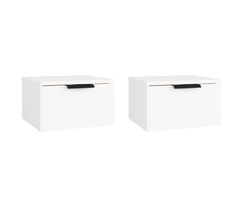 Vidaxl mesitas de noche de pared 2 uds blanco 34x30x20 cm