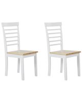 conjunto de 2 sillas de comedor  madera blanco