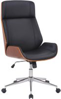 silla de oficina giratoria regulable en simil cuero nogalnegro