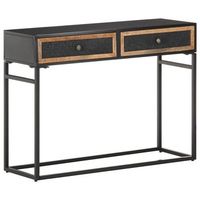 mesa consola madera maciza de mango 100x35x75 cm vidaxl