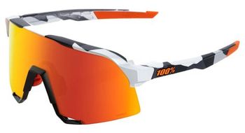 Gafas 100  hypercraft xs   gris tacto suave   lentes espejo multicapa rojo hiper