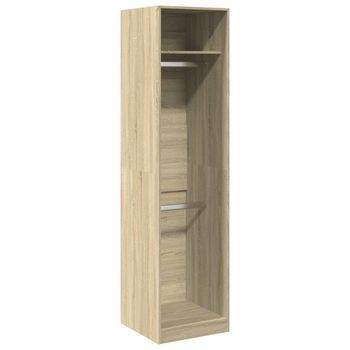 Armario De Madera Contrachapada Color Roble 50x50x200 Cm Vidaxl