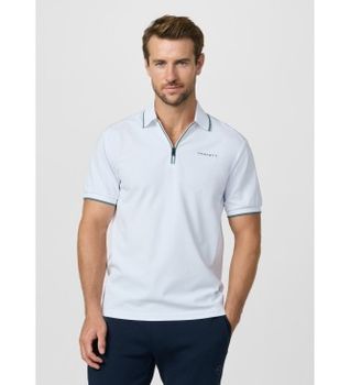 Hackett London para hombre. HM5600112 Polo city cremallera fit clásico blanco (M), Casual, Algodón, Manga corta