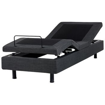 Cama Articulada Eléctrica Moderna Mando A Distancia Ajustable Sin Cabecero Poliéster Gris Oscuro 80 X 200 Cm Duke