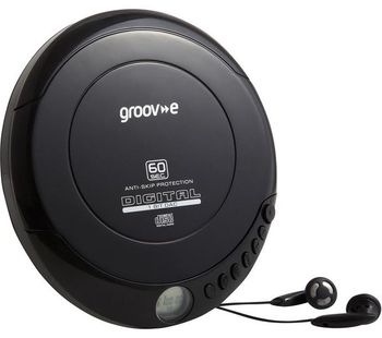 GROOV-E Retro GV-PS110-BK Personal CD Player - Black, Black