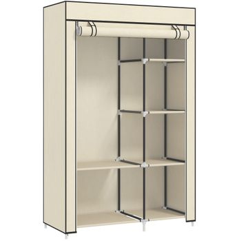 Armario de tela 103x43x162.5 cm crema