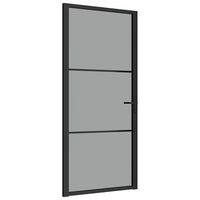 puerta interior vidrio esg y aluminio negro 93x2015 cm vidaxl