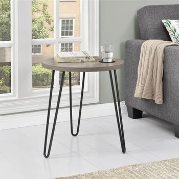 Mesa auxiliar en efecto de roble gris