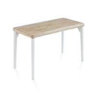 mesa de escritorio con patas metalicas 120x60 cm padma blanco - roble 120 x 76 x 60 cm