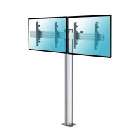 kimex soporte de suelo atornillable para 2 pantallas de tv 43-49 altura 175cm vesa 400x400 max 50kg
