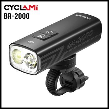 Faro de bicicleta CYCLAMI de 2000 lúmenes, linterna para manillar tipo C, resaltador de carretera MTB BR2000, luz frontal de aleación de aluminio