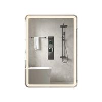 costway espejo led 70x50cm con luces 3 colores antivaho y luz regulable plata