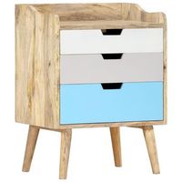 mesita de noche de madera maciza de mango 47x35x63 cm vidaxl