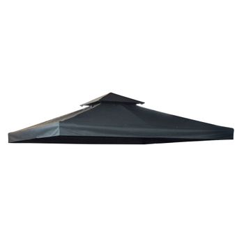 Outsunny Techo Reemplazo para Carpa 3x3 m Pabellón de Poliéster para Jardín Terraza Aire Libre Exterior - Color Gris Oscuro   Aosom España