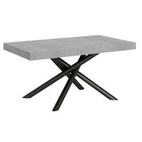 mesa extensible gris hormigon para 8 a 20 personas y patas redondas entrelazadas antracita l 180 a 440 cm zeus