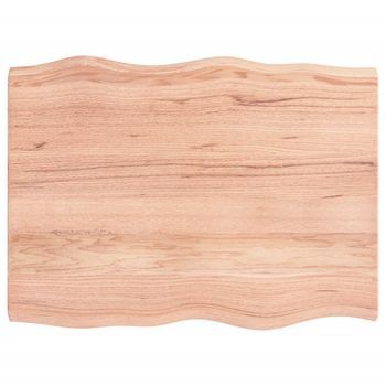 Tablero Mesa | Tablero Escritorio Madera Tratada Borde Natural Marrón 80x60x(2-4) Cm