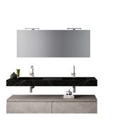 composicion bano de 7 piezas astra negro grafitohavana piedra en mdf