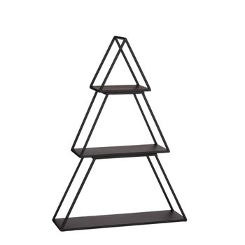 Puesto navideño escalonado  negro  h71xb14xl50cm