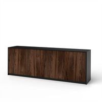 aparador de 4 puertas budapest negroroble rio en melamina y mdf acanalado
