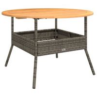 mesa de jardinrmesa para exterioresrmesa de patio superficie de madera ratan pe gris o110x71 cm