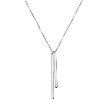 Colgante moderno en forma de barra con cadena de plata