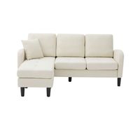 sofa esquinero 3 plazas 166x118x77 cm - chaiselongue algodon-lino modular - beige