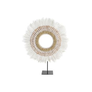 Decoracion Pluma Hierro 50x12,5x59 Juju Blanco