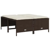taburetes de jardin con cojines 4 uds ratan sintetico marron vidaxl
