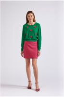 jersey con flores de croche green
