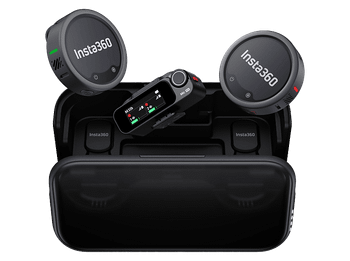 Micrófono - Insta360 Mic Pro (2 TX + 1 RX), 2 Emisores Receptor, Cancelación de ruido controlada por IA, Negro