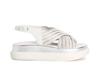 sandalias de piel cruzadas con varias tiras multi silver 40