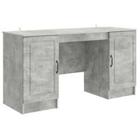 escritorio con estante gris hormigon 1425 x 50 x 75 cm vidaxl